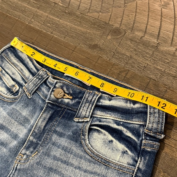 KanCan Signature Mid Rise Ankle Skinny Distressed Medium Wash Raw Hem 24 - Picture 12 of 16